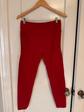 Fabletics Red High-Waist Butt Sculpt Workout Pants